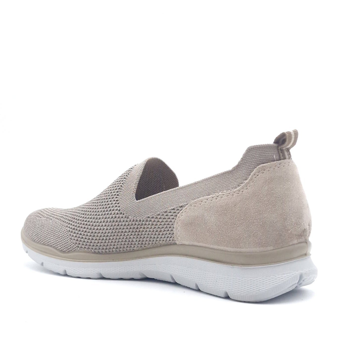 Sneakers Slip on Uomo Enval in Tessuto Taupe Leggere e Traspiranti