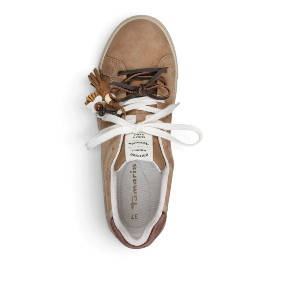 Sneakers Donna Tamaris in Pelle Scamosciata Fango con suola Leggera