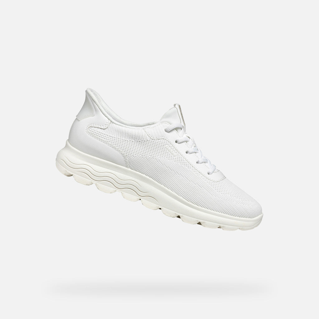 Sneakers Donna GEOX Spherica Plus Bianco Calzata Fast In Senza Mani