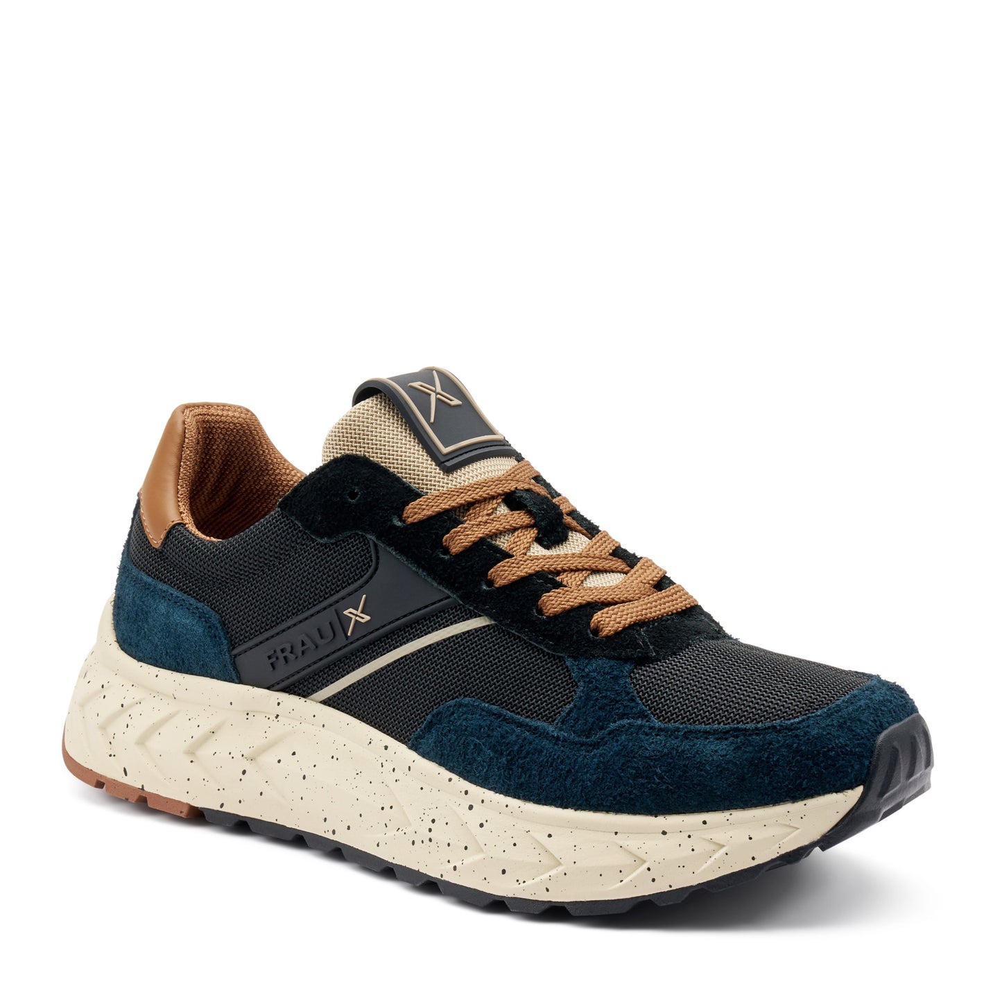Sneakers Uomo FRAU Scamosciato Blu tessuto Marrone