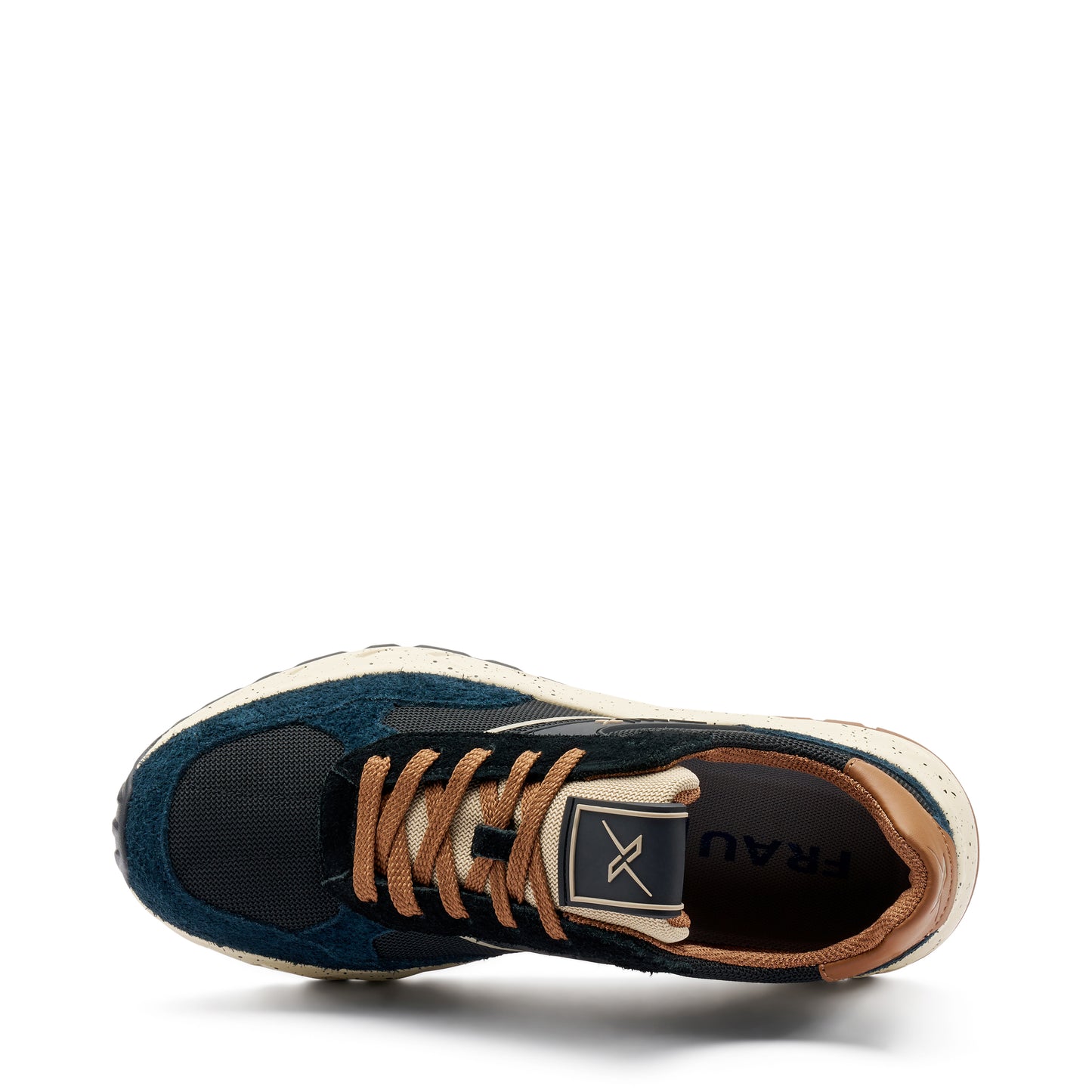 Sneakers Uomo FRAU Scamosciato Blu tessuto Marrone