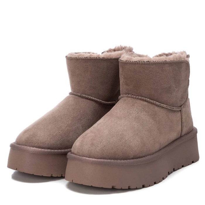 Stivaletto Donna XTI Imbottito fondo alto in tessuto scamosciato Fango