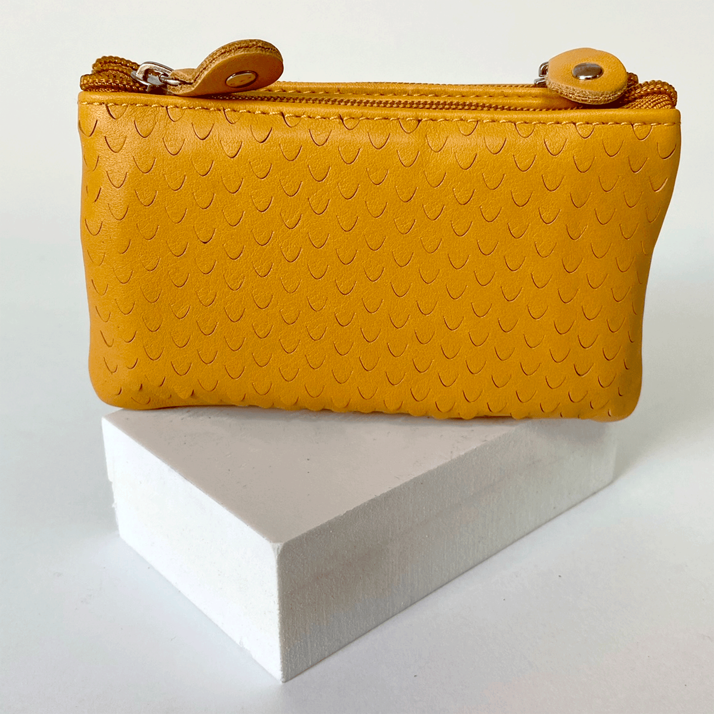 Portafoglio in pelle con doppio scomparto: Arancio