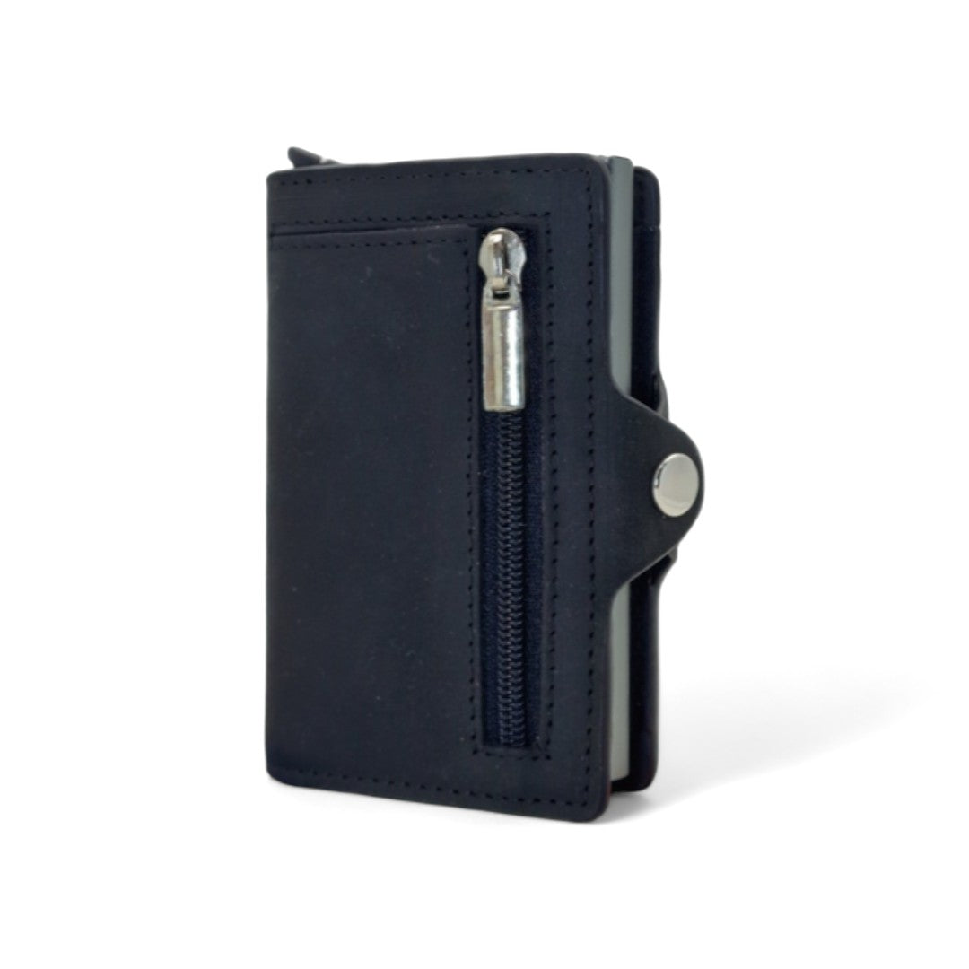 Wallet in Pelle Savage Nero zip