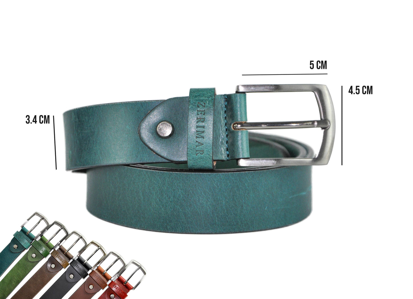 Cintura da uomo in Vera Pelle: Blu / 120