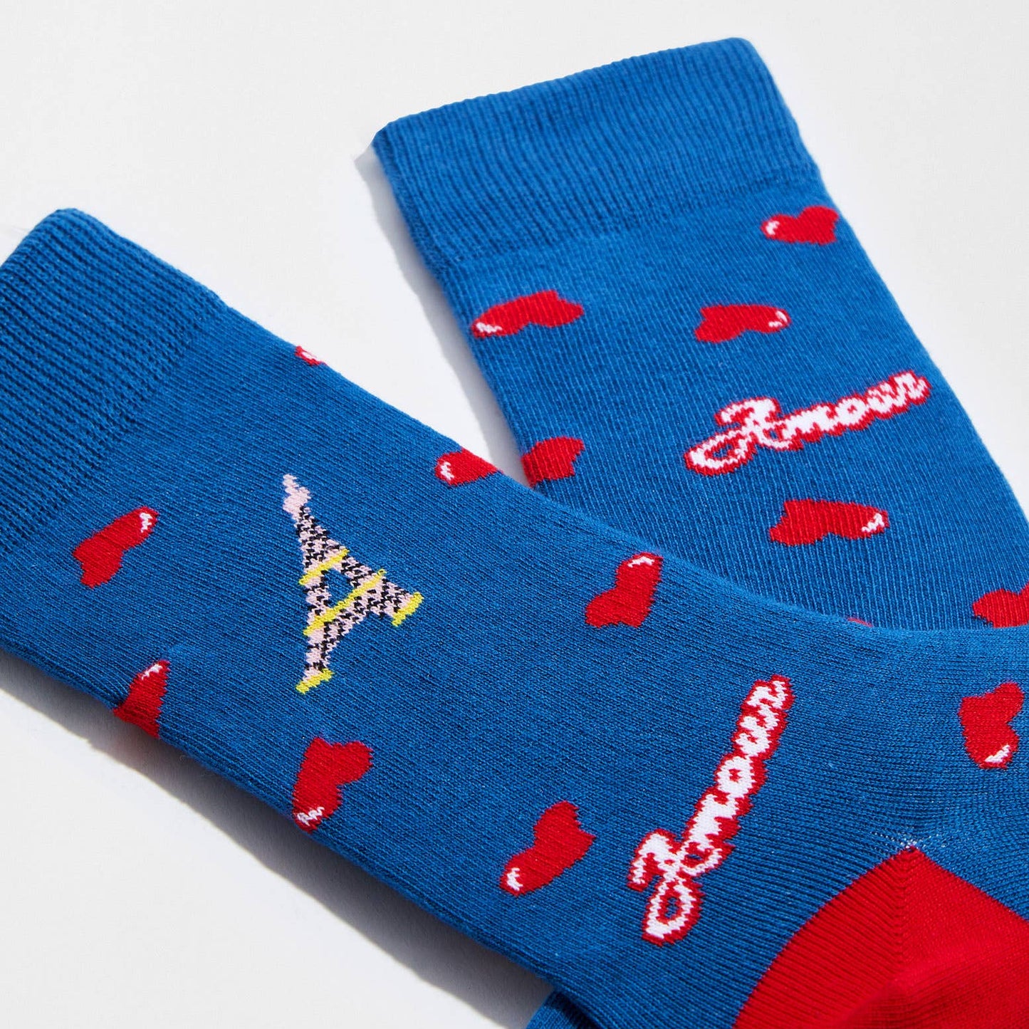 Calzini BeEmilyInParis Amour Blue - 100% Cotone Biologico: Taglia 36/40