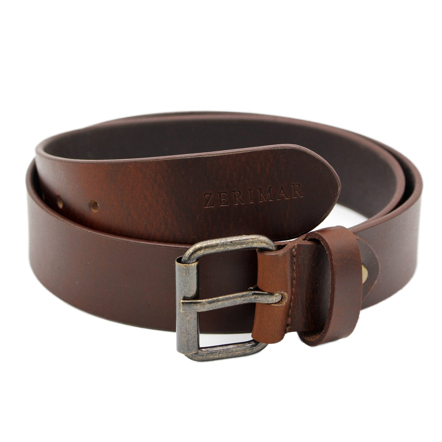 Cintura da uomo in pelle di vacchetta: Marrone - 120