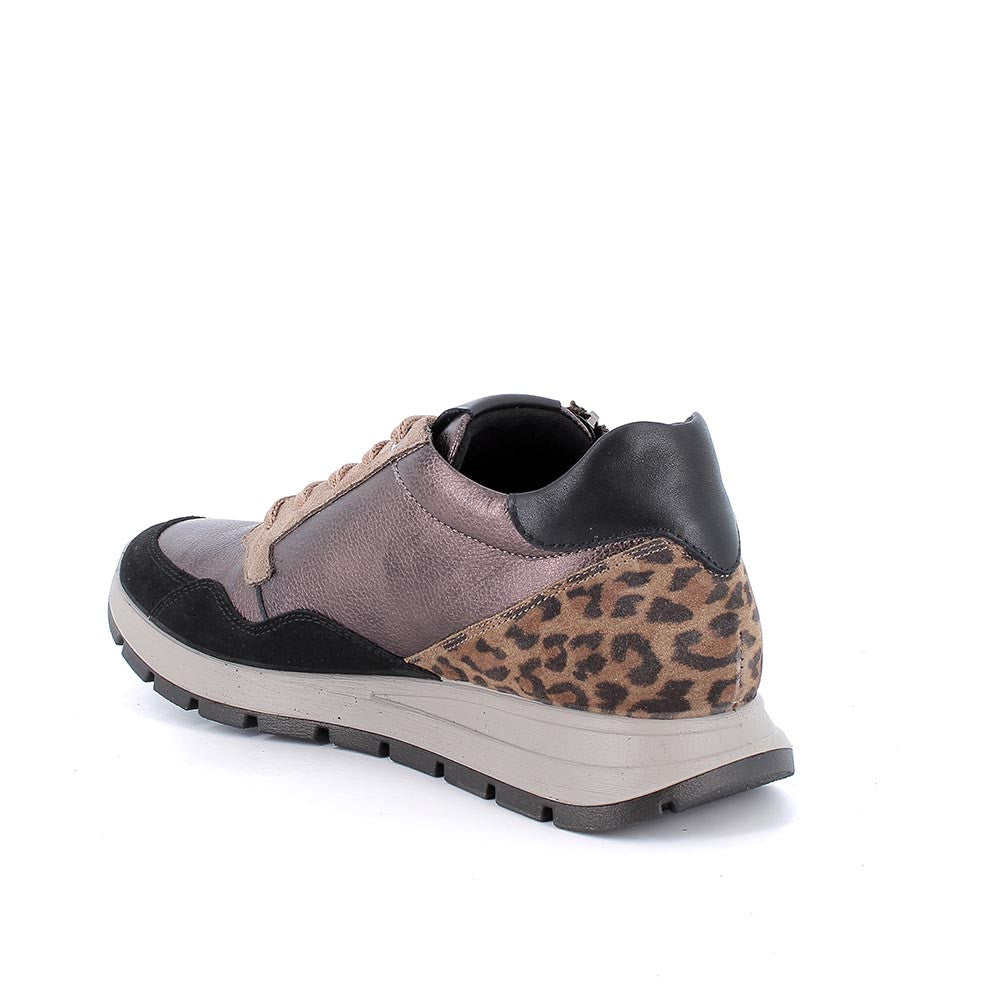 Sneakers Donna Igi&Co in Pelle Bronzo riporti Nero