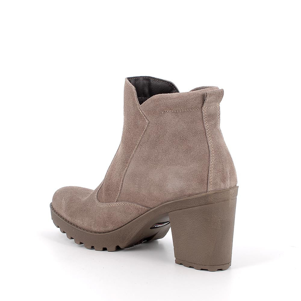 Stivaletto Donna Tacco con Zip Igi&Co in Pelle Scamosciata Fango