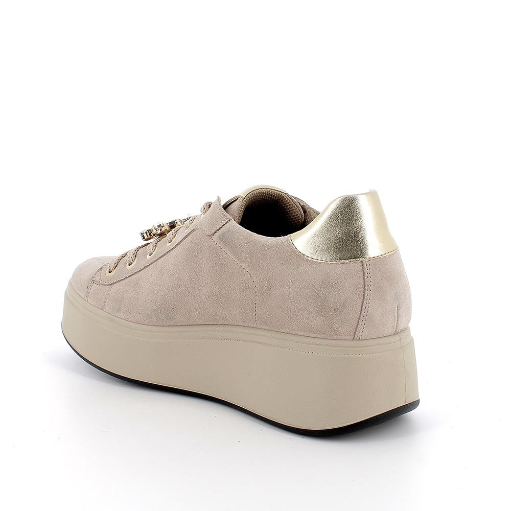 Sneakers Donna Igi&Co in Pelle Scamosciata Beige