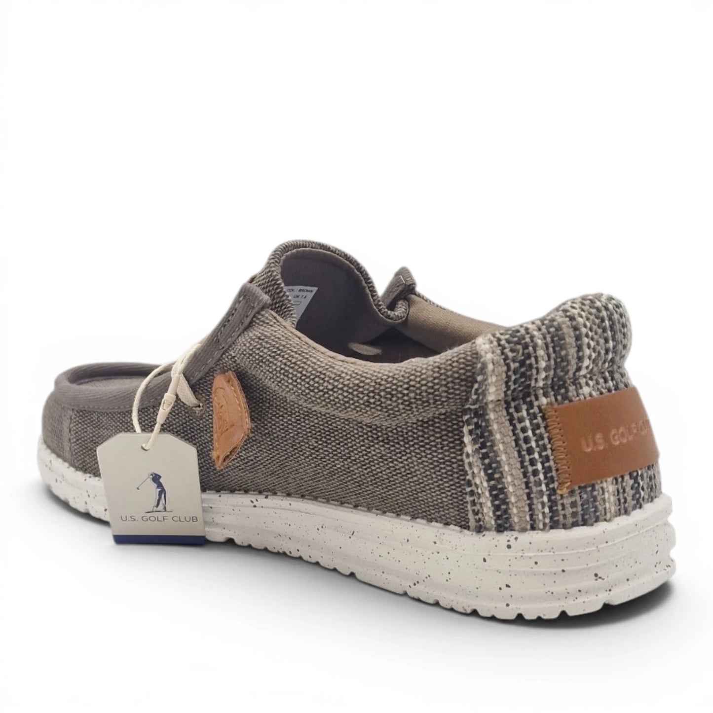 Mocassino Uomo U.S. GOLF CLUB in Tessuto Fango con Lacci Elastici e Sottopiede in Pelle