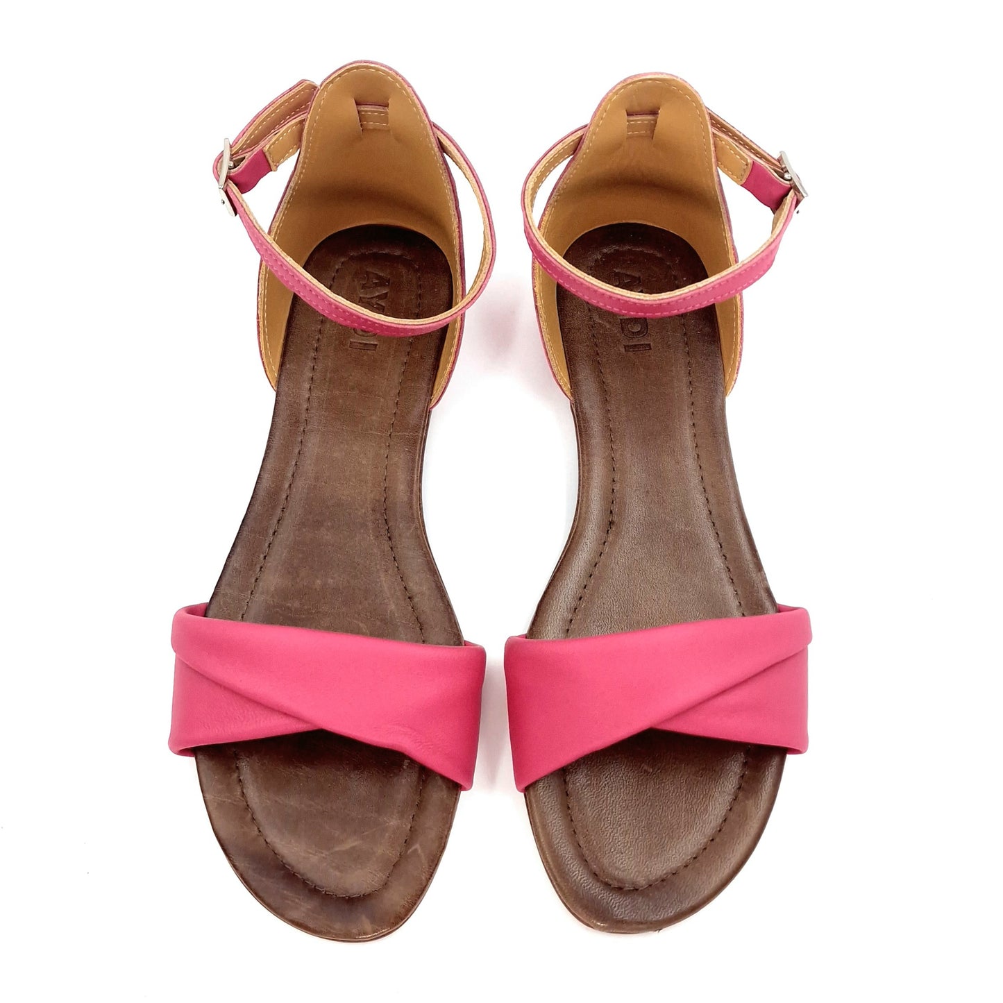 Sandalo Risvolto Pelle Fucsia