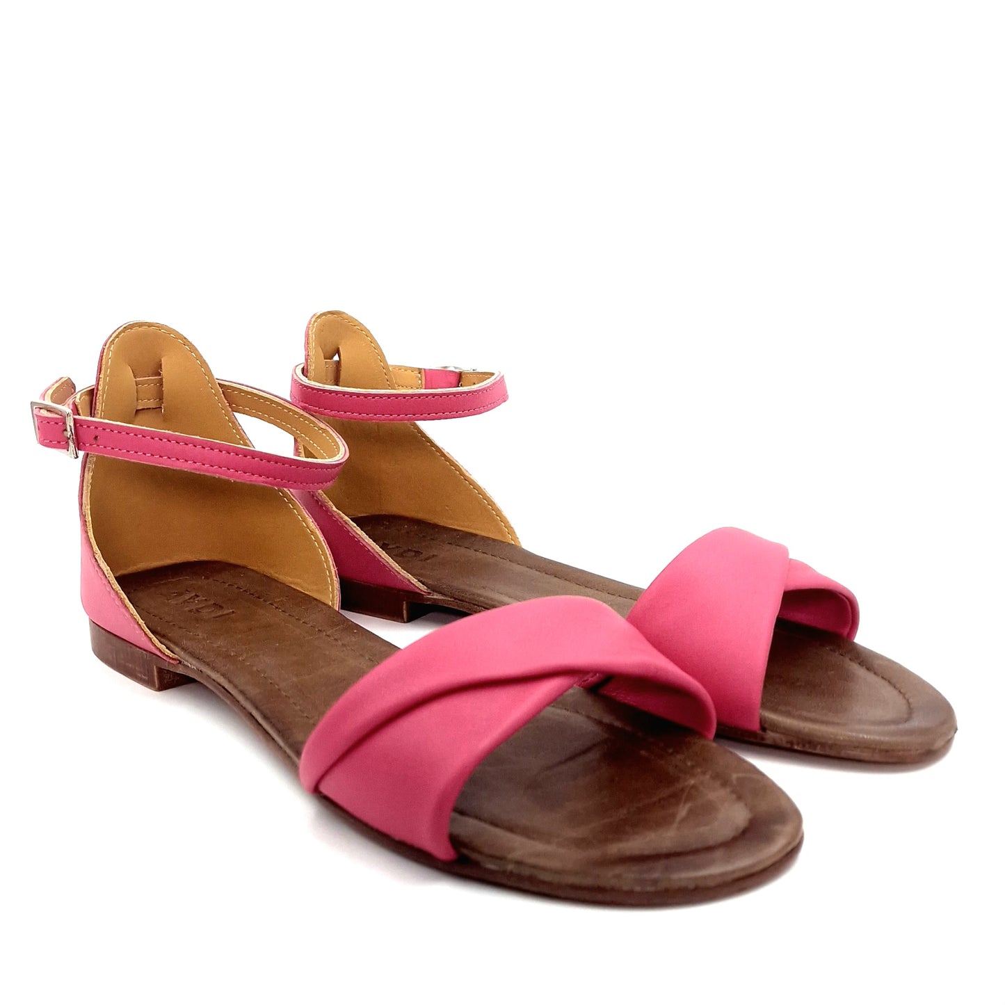Sandalo Risvolto Pelle Fucsia