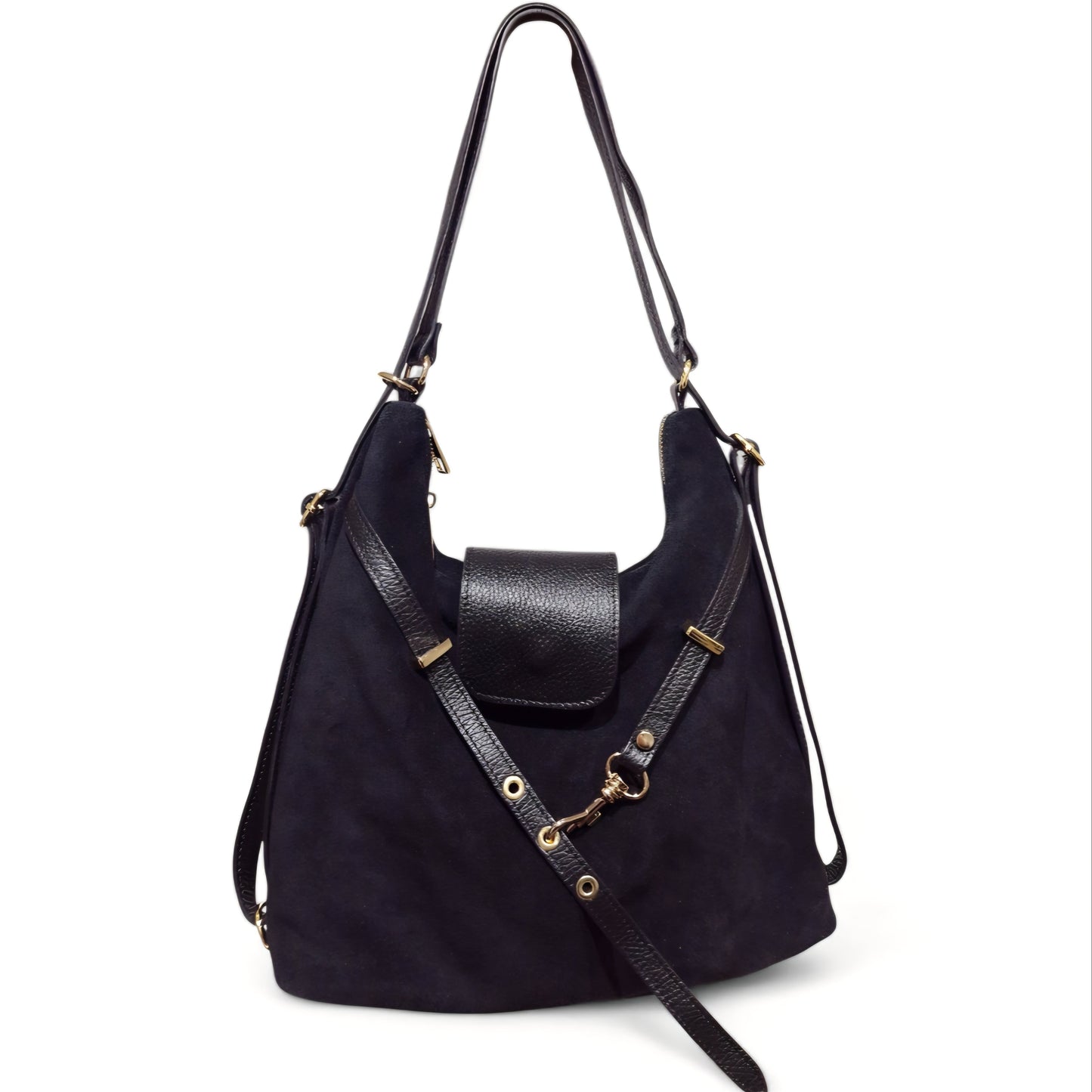 Borsa a Spalla/Zaino in Pelle Scamosciata Luana