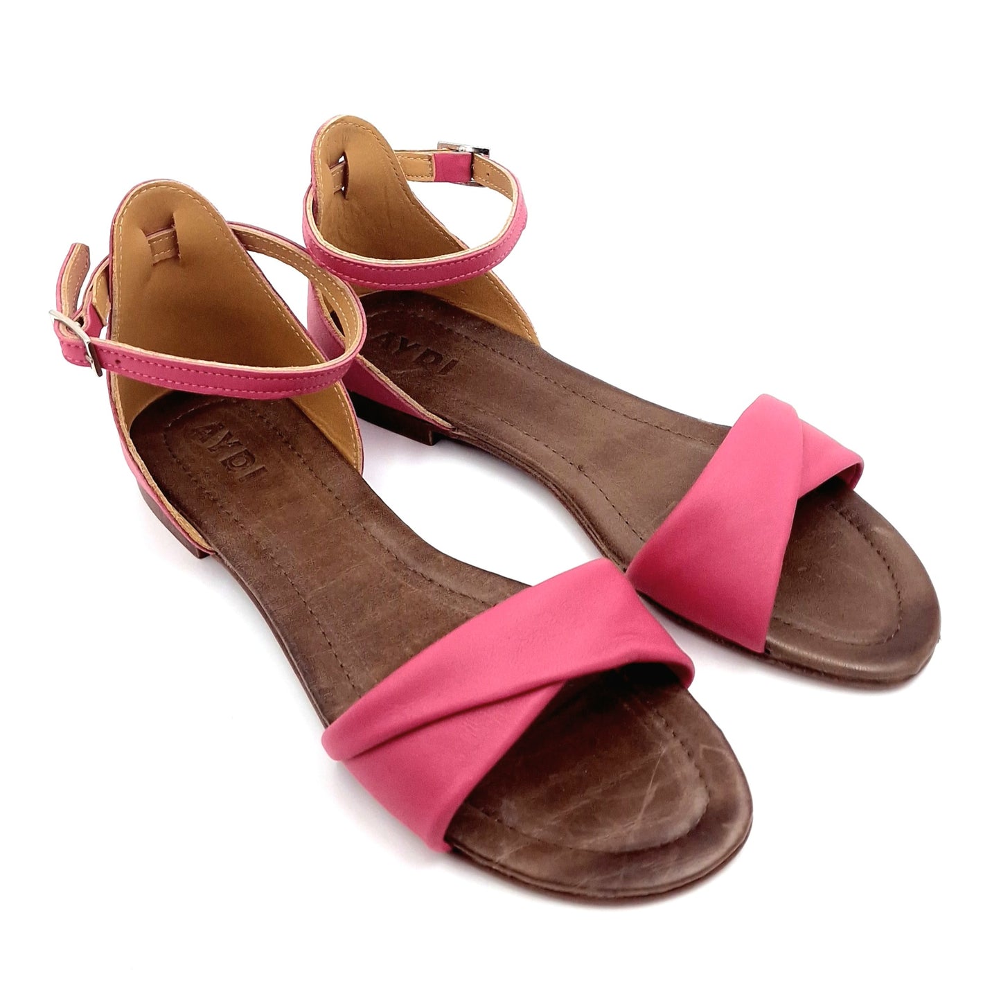 Sandalo Risvolto Pelle Fucsia