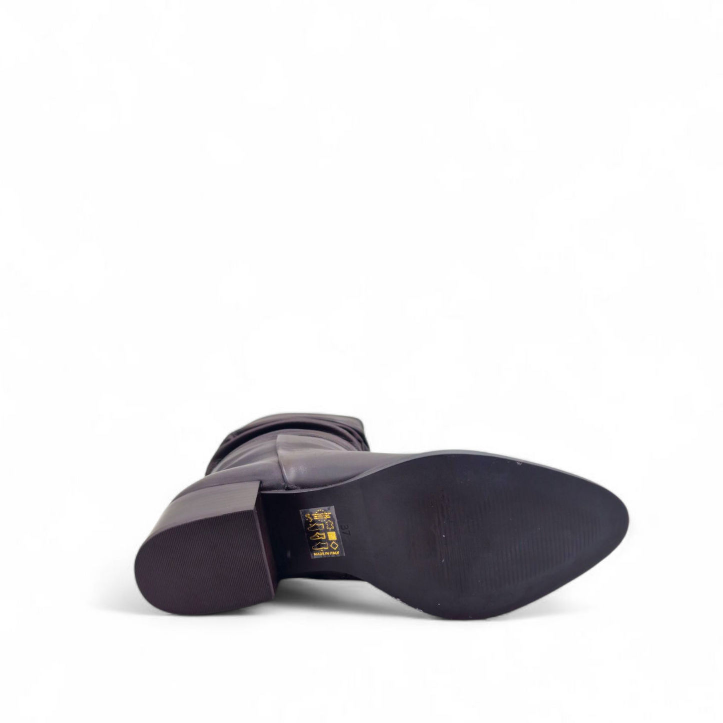 Mezzo Stivale Donna Tacco in Pelle Cioccolato