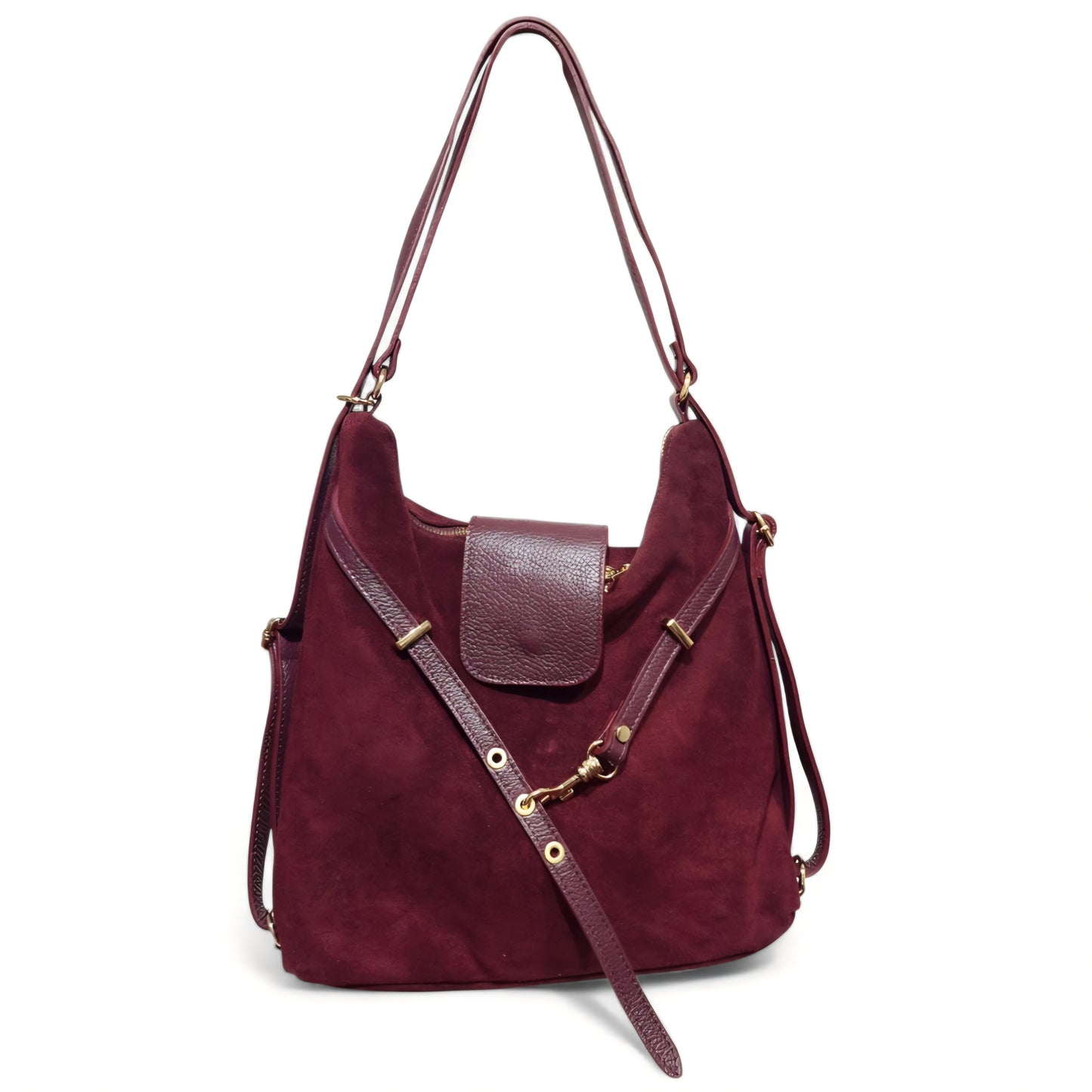 Borsa a Spalla/Zaino in Pelle Scamosciata Luana