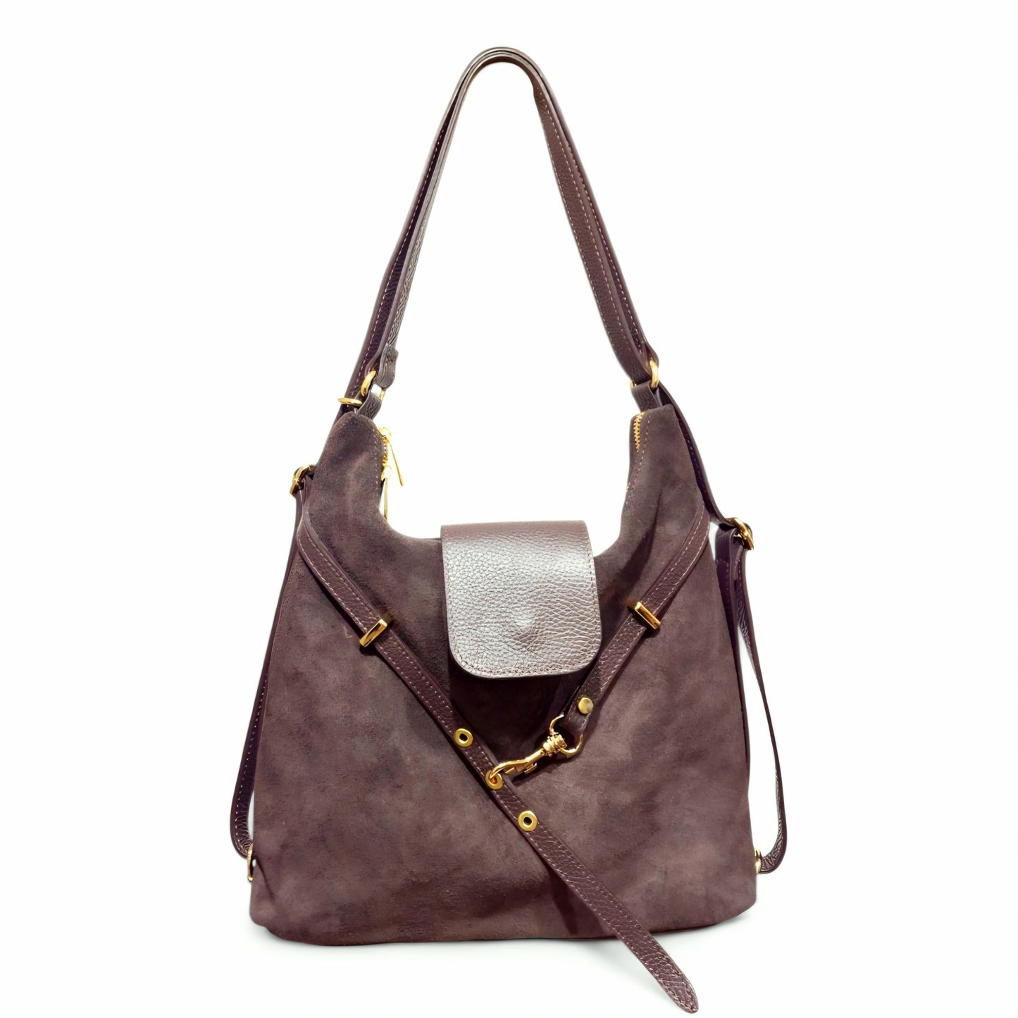 Borsa a Spalla/Zaino in Pelle Scamosciata Luana