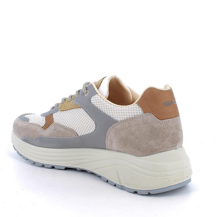 Sneakers Uomo Igi&Co in Pelle Scamosciata e Tessuto Sabbia