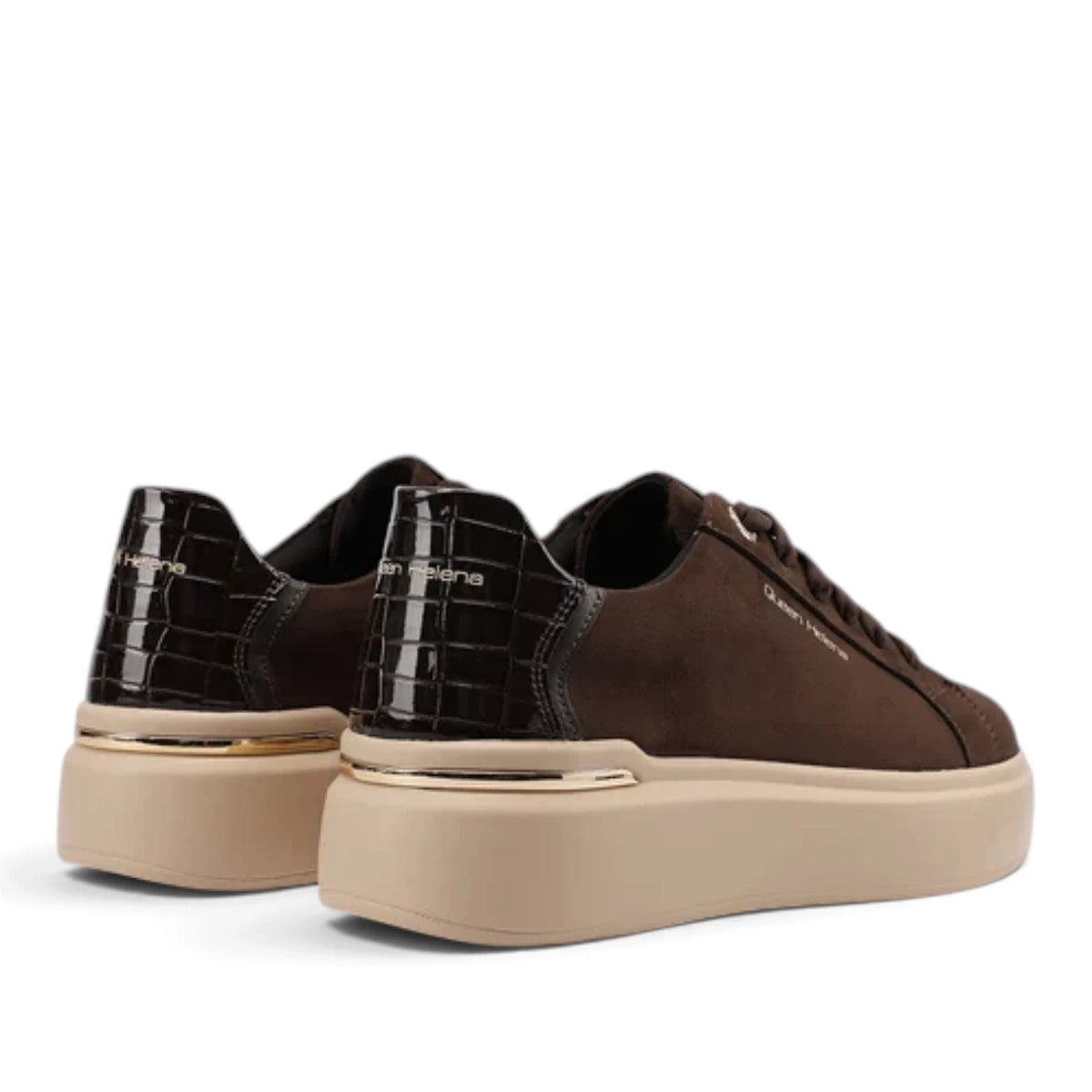 Sneakers Donna Queen Helena Platform Scamosciato Marrone