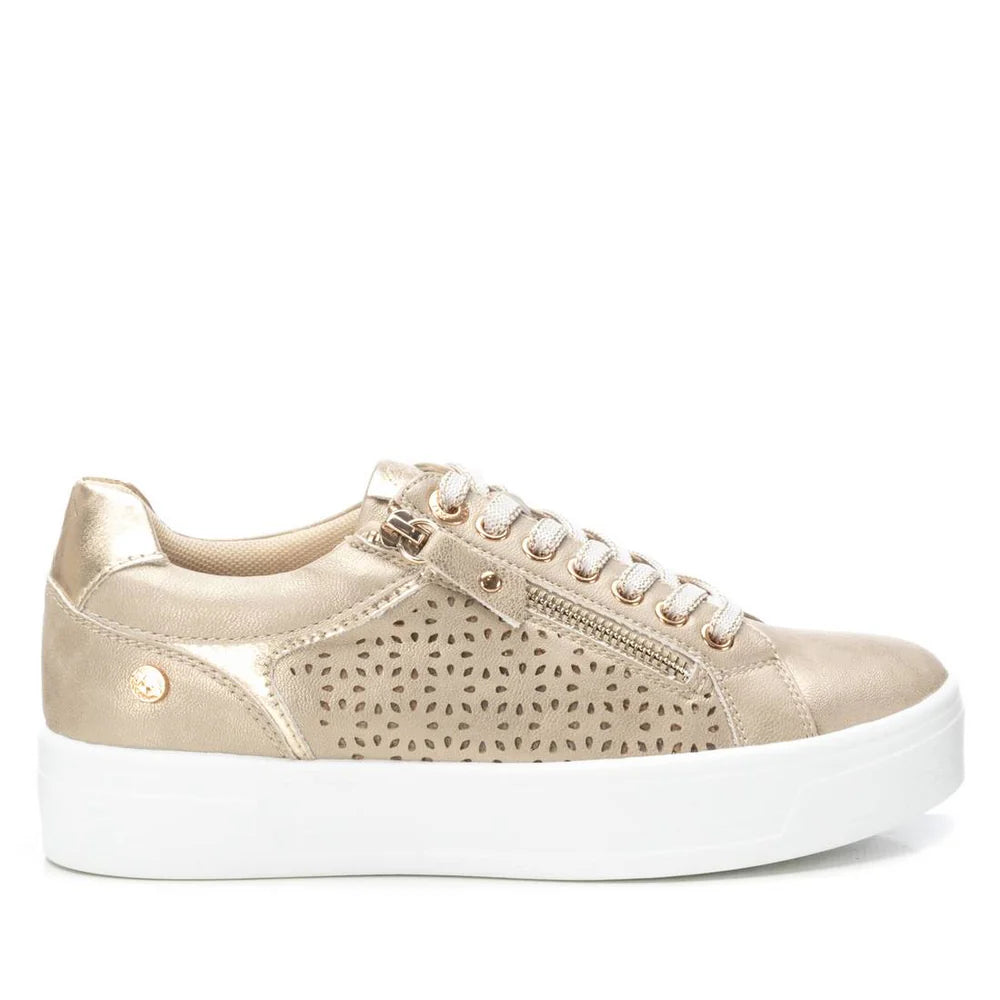Sneaker Donna XTI EcoPelle Platino con Zip