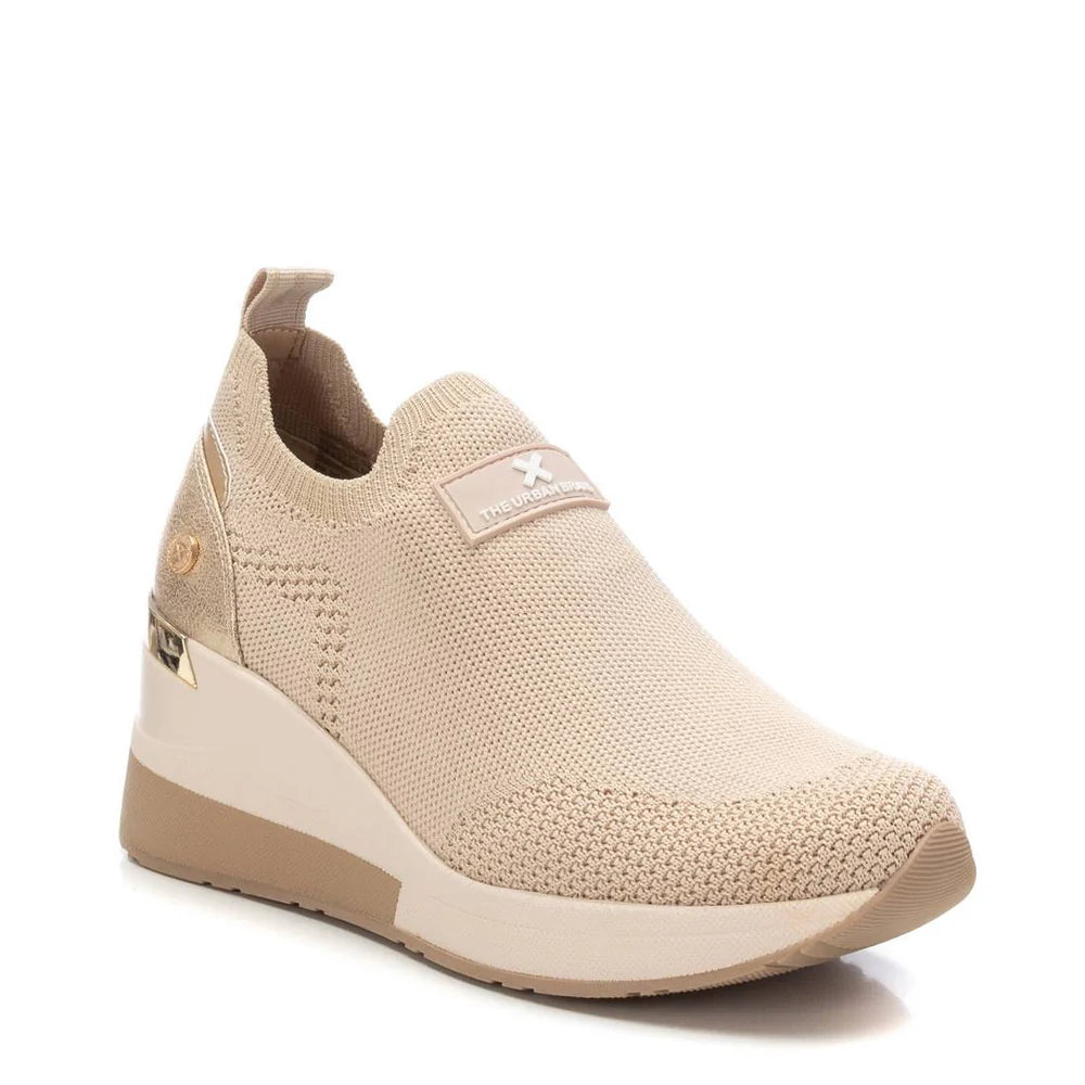 Slip on Donna Xti con Zeppa in Tessuto Beige