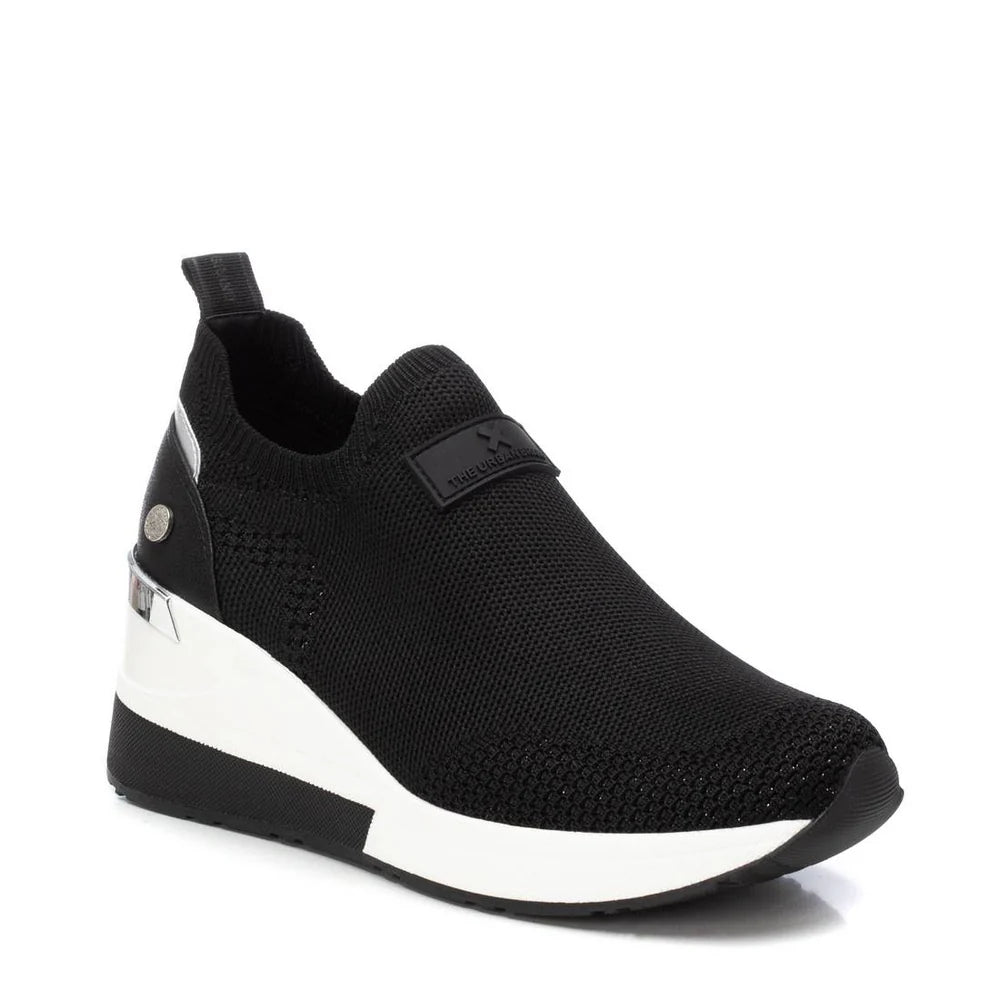 Slip on Donna Xti con Zeppa in Tessuto Nero