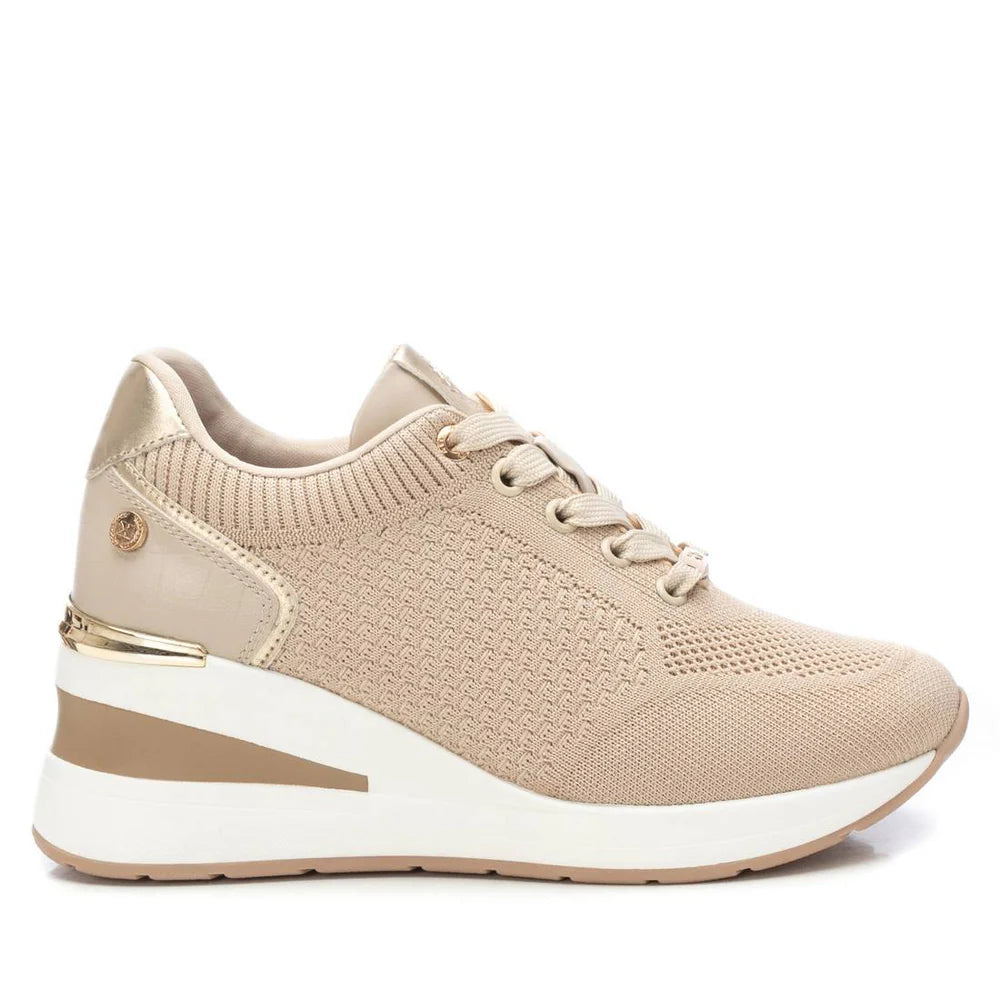 Sneaker Donna Xti con Zeppa in Tessuto Beige