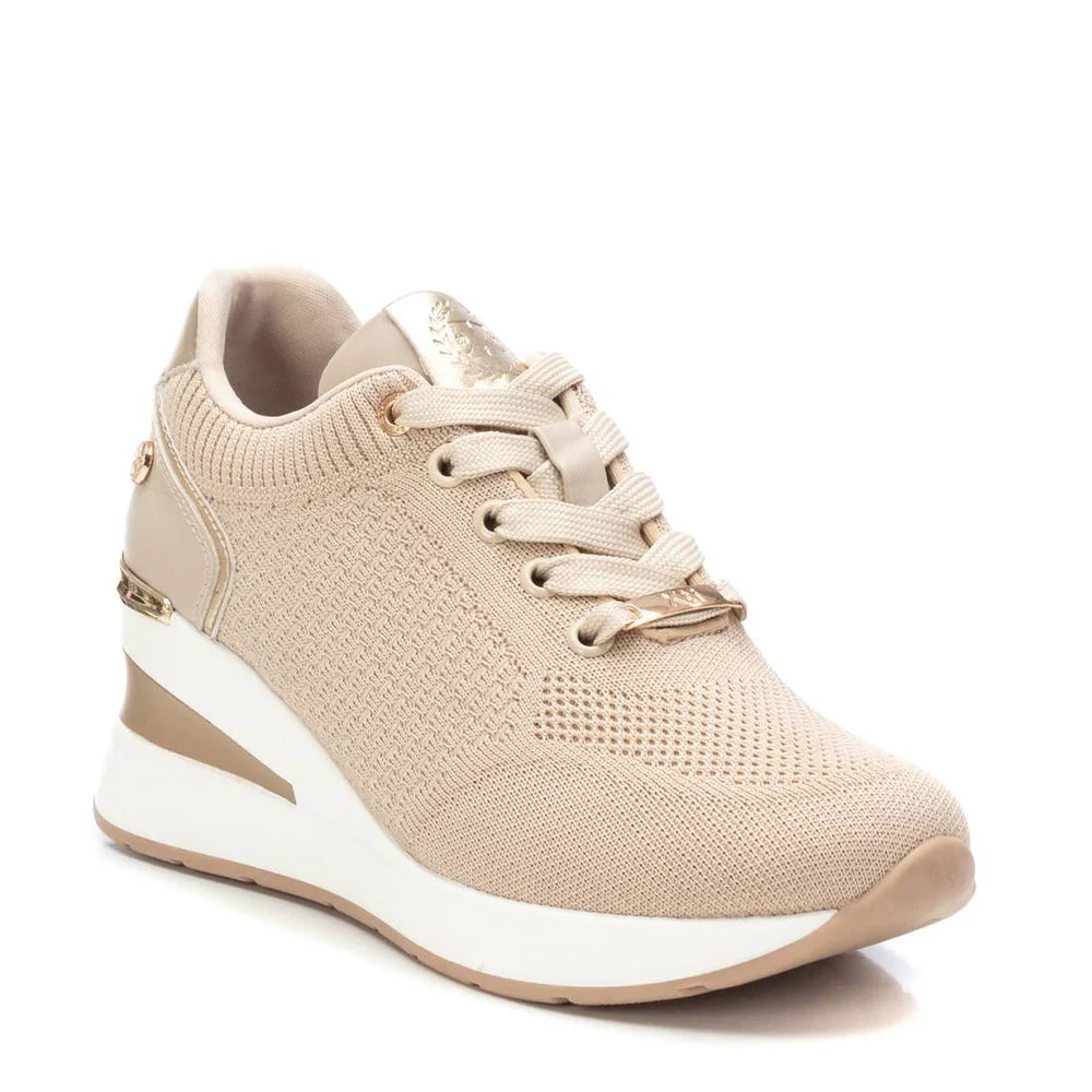 Sneaker Donna Xti con Zeppa in Tessuto Beige