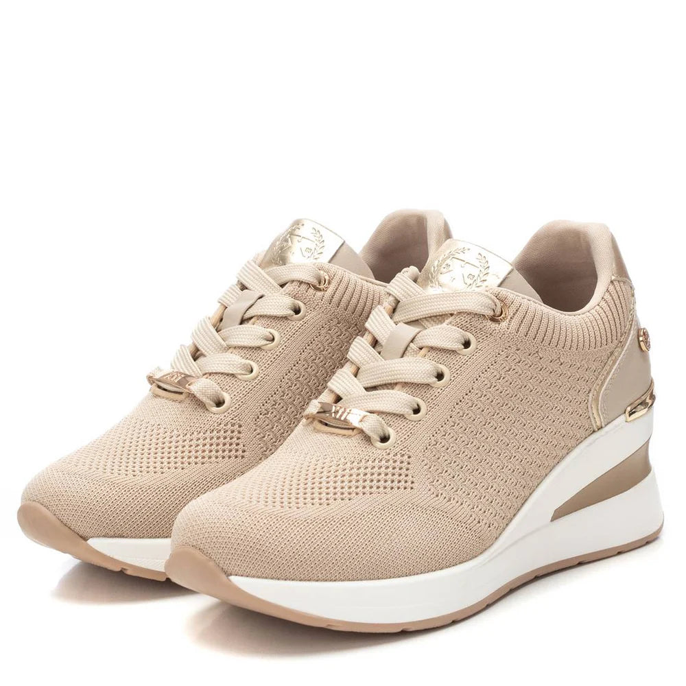 Sneaker Donna Xti con Zeppa in Tessuto Beige