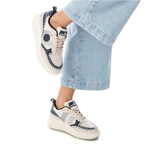 Sneaker Donna Xti in Eco Pelle e Tessuto Blu/Cipria