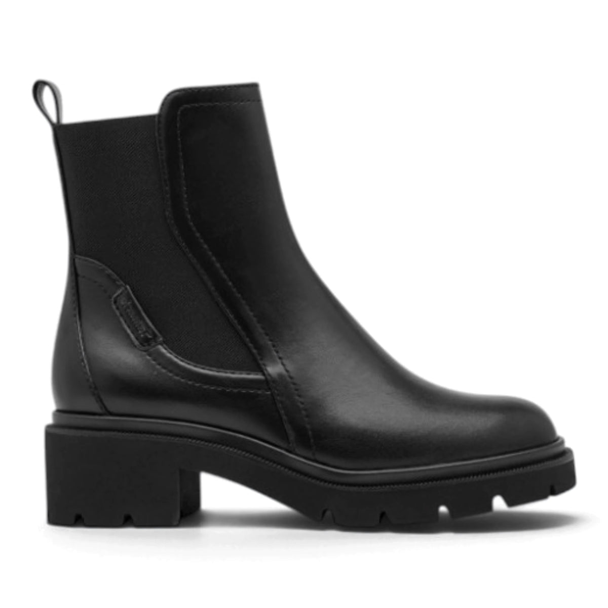 Stivaletto Donna Tamaris in Ecopelle Nero con Elastici laterali