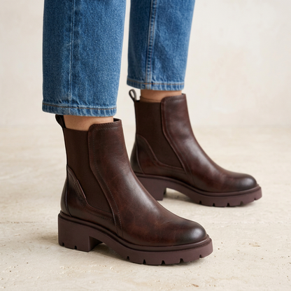 Stivaletto Donna Tamaris in Ecopelle Moro con Elastici laterali