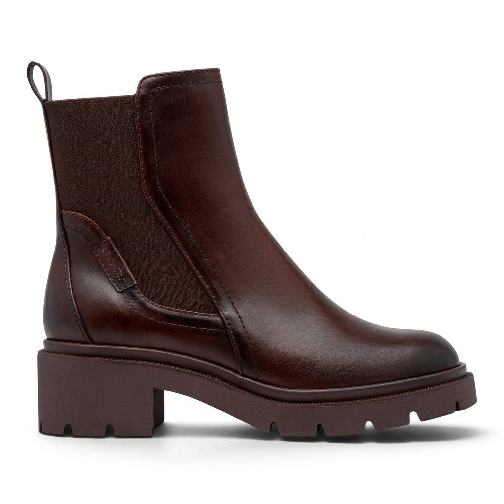 Stivaletto Donna Tamaris in Ecopelle Moro con Elastici laterali