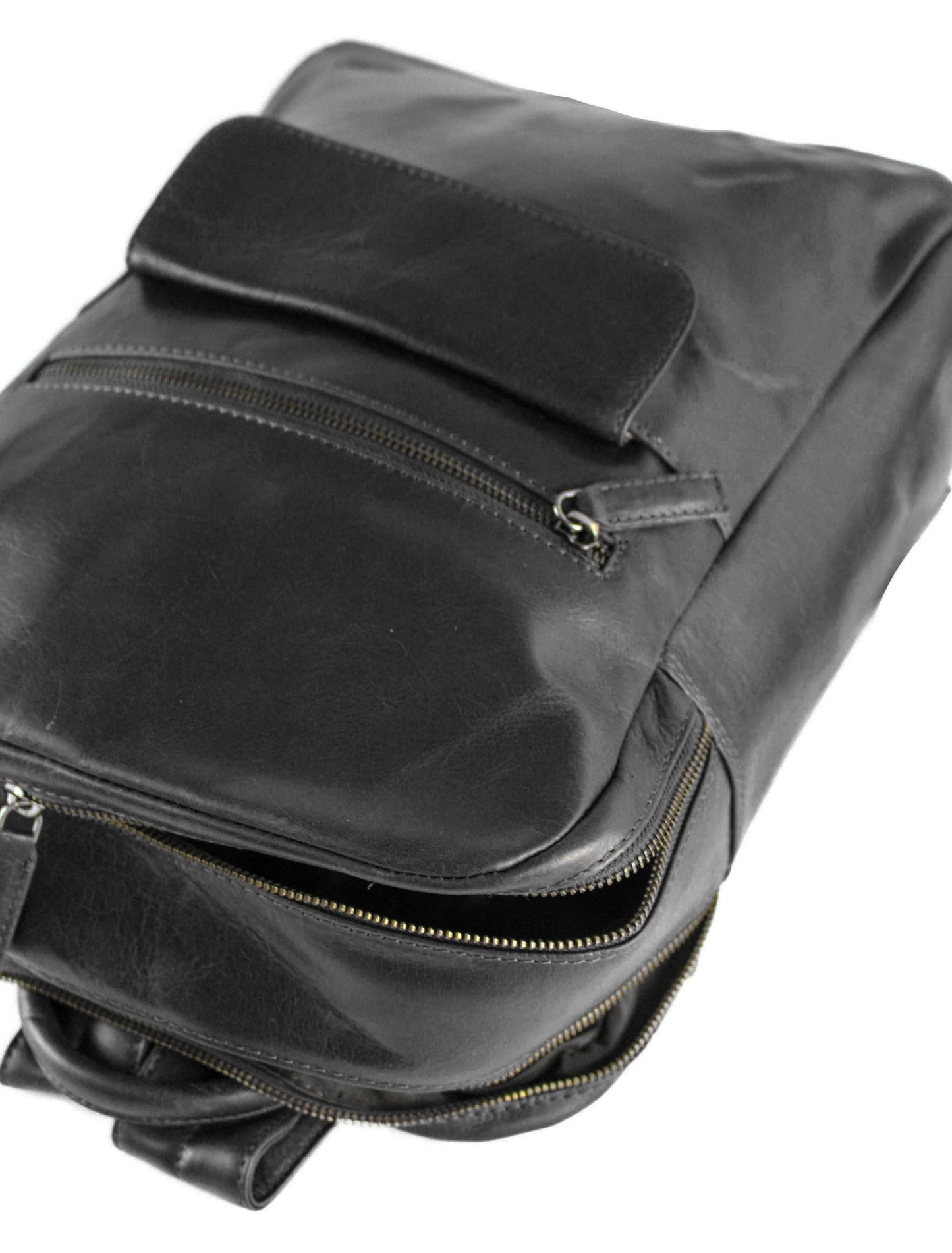 Zaino in Pelle Lavata Nero Zerimar