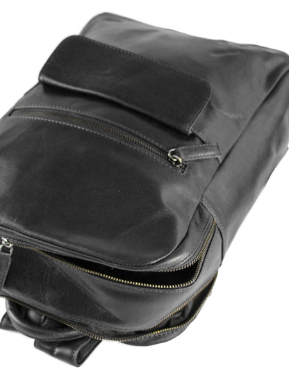 Zaino in Pelle Lavata Nero Zerimar
