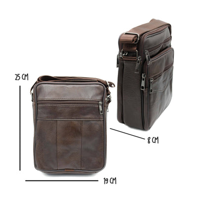 Borsa a tracolla da uomo in Pelle martellata