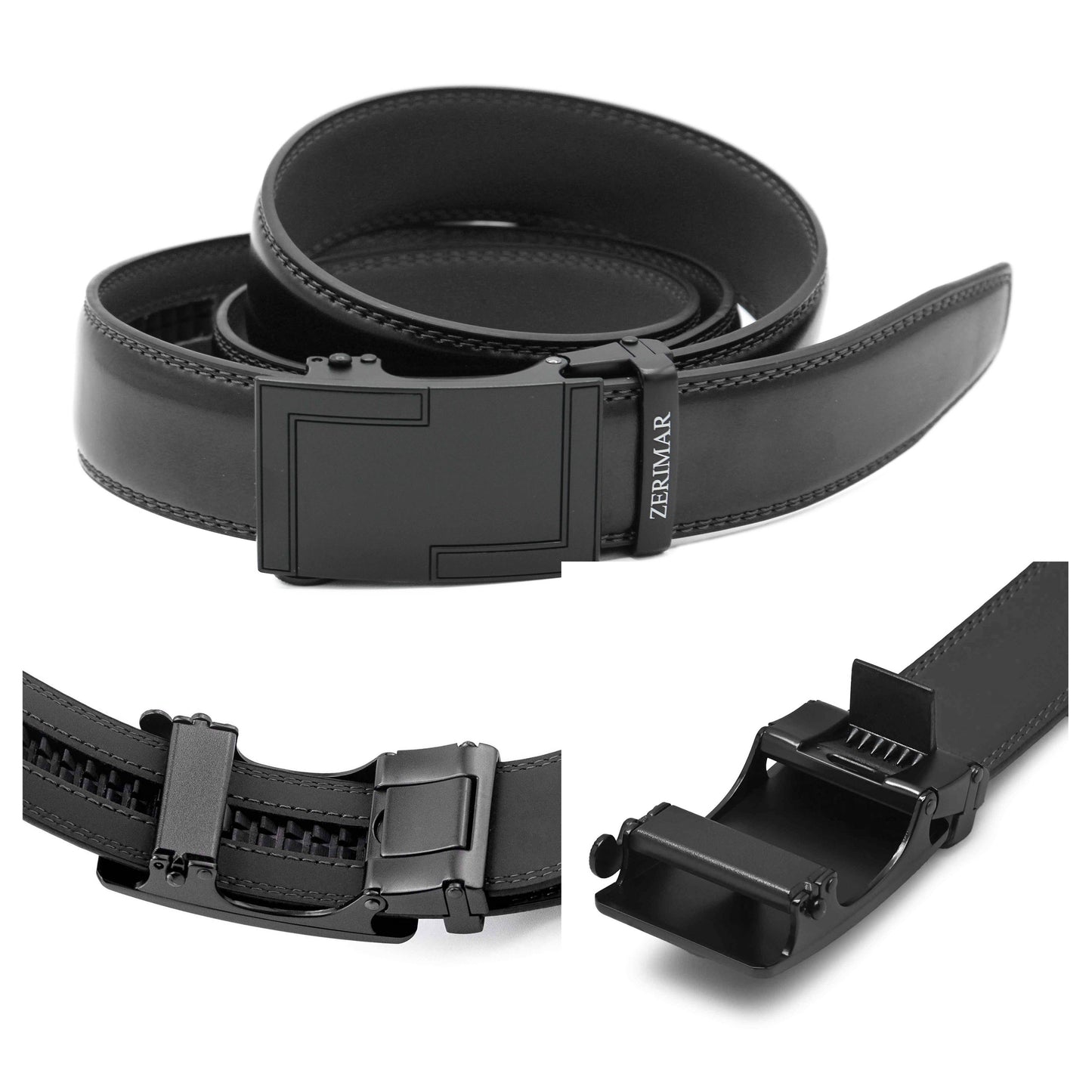 Cintura da uomo con fibbia automatica Cintura in pelle Larghezza 3,5 cm Zerimar