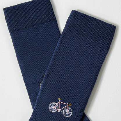 BeBicycle Ricamato - Calzini in Cotone 100% Biologico: Taglia 36/40