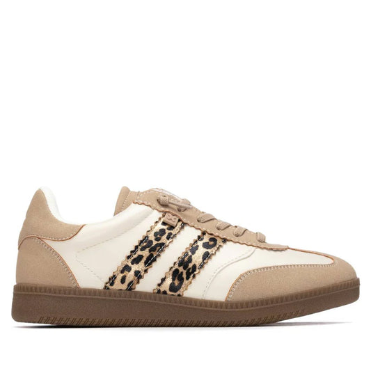 Sneakers Donna Xti Scamosciato Beige riporti Animalier