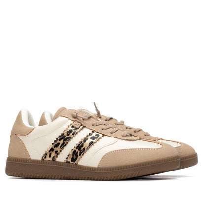Sneakers Donna Xti Scamosciato Beige riporti Animalier