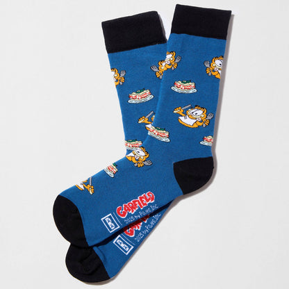 Calzini BeGarfield Foodie - Calzini in Cotone 100% Biologico: Blu - Taglia 41/46