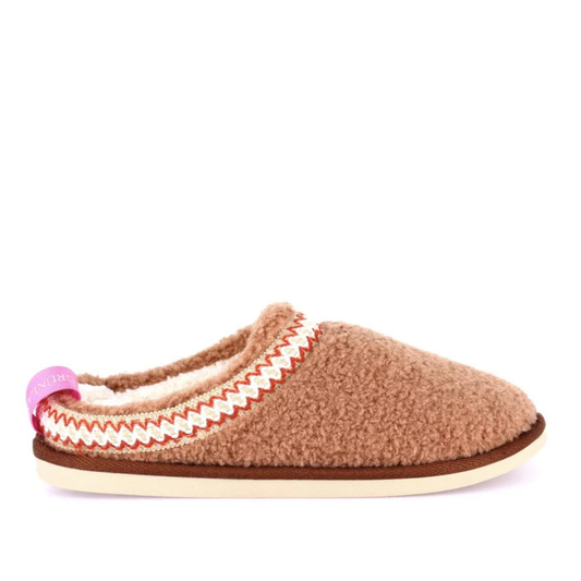 Pantofola Donna Grunland Peluche Cuoio