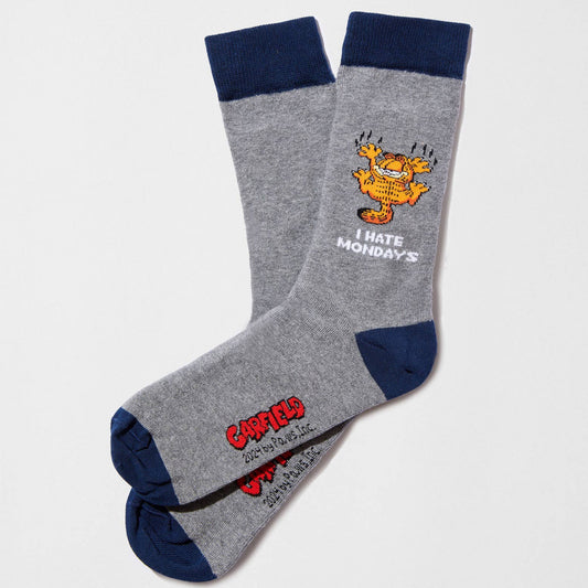 BeGarfield Odia i Lunedì Grigio - Calzini in Cotone 100% Biologico: Taglia 41/46