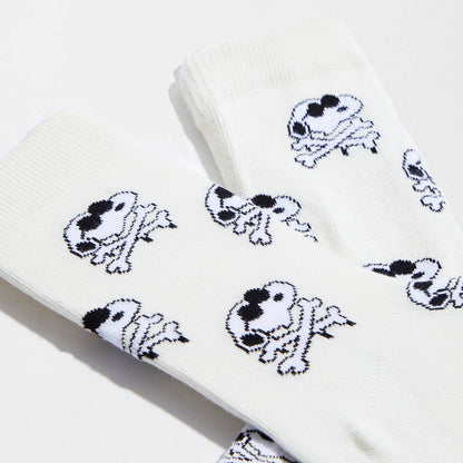 BeSnoopy Teschio Bianco Sporco - Calzini in Cotone 100% Biologico: Taglia 36/40