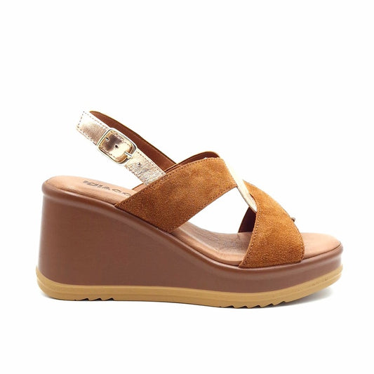 Sandalo Zeppa Igi&co Edy Cuoio/Golden Rose
