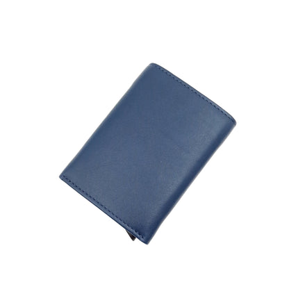 Portafogli  con Card Holder in Pelle Blu