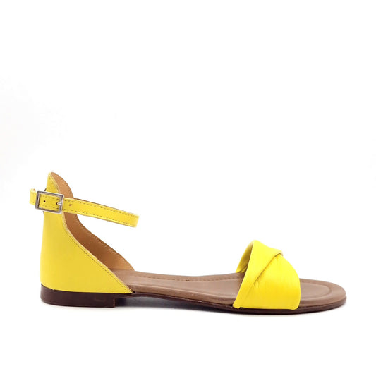 Sandalo Risvolto Pelle Giallo
