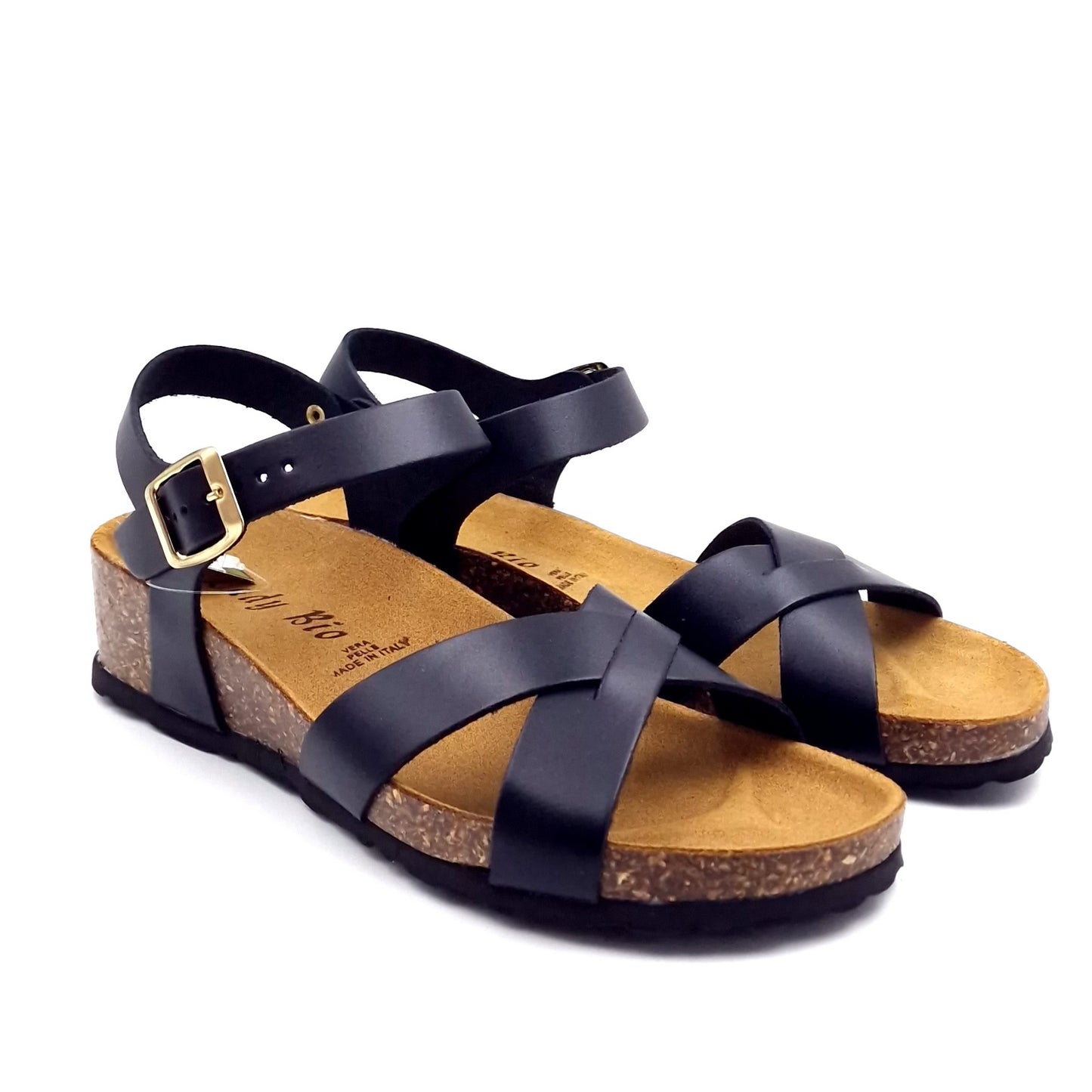 Sandalo Donna Morbicomoda Incrocio Nero