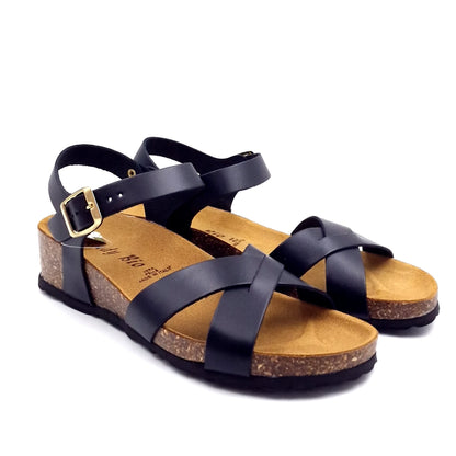 Sandalo Donna Morbicomoda Incrocio Nero